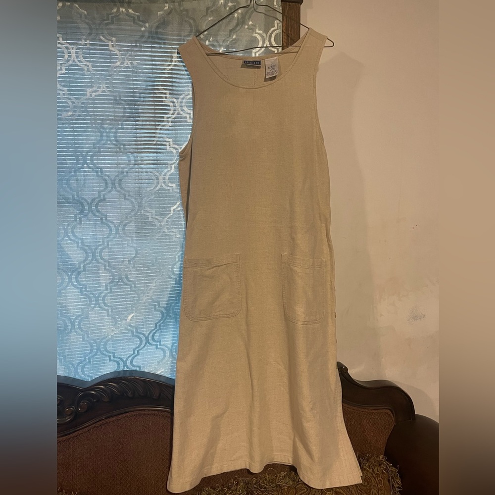 Vintage Linen Cotton Maxi Dress, Women’s S